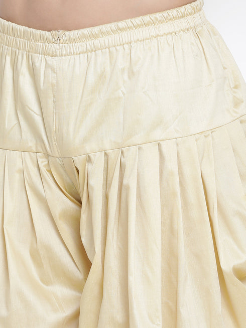 Vastramay Vastramay Men's Maroon Silk Blend Curved Kurta Dhoti Set